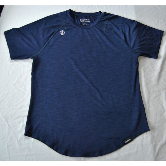 Legends Enzo Tee Anti-microbial & Moisture wicking Navy Blue Short Sleeve Shirt - Picture 1 of 10